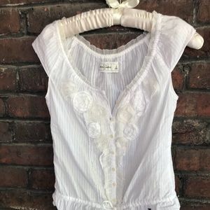 Abercrombie white cap sleeve blouse